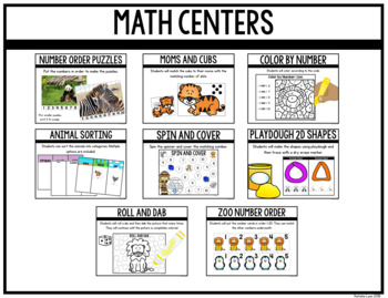 Zoo Animal Centers for Preschool, Pre-K by Natalie Lynn Kindergarten