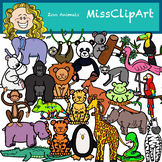 Zoo Animal Clipart Bundle(Color and B&W) {MissClipArt}