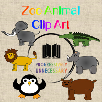 Zoo Animal Clipart Freebie by Progressively Unnecessary | TPT