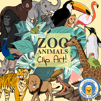 Preview of Zoo Animal Clipart - Katrina Keegan School Clip Art - 52 Clips!