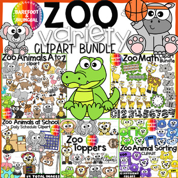 Preview of Zoo Animal Clipart Variety Bundle - Zoo Clipart