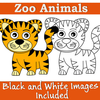 zoo black and white clipart