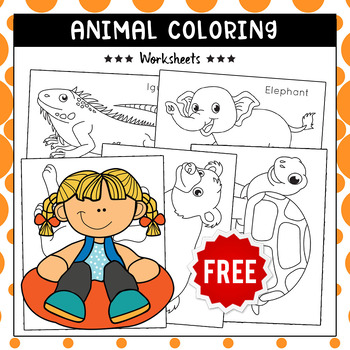 Preview of FREE Zoo Animal Coloring Pages, Activities Color for Kids, Toddlers & Preschool