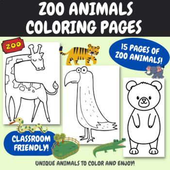 Zoo Animal Coloring Pages | Zoo Coloring Book | Back to School Coloring