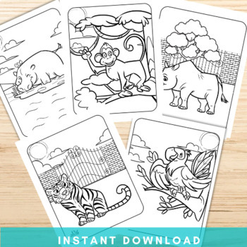 zoo animal coloring pages for kids printable