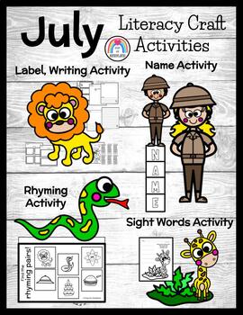 Preview of Zoo Animal Craft Writing Activity - Lion - Snake - Zoo Keeper - Giraffe