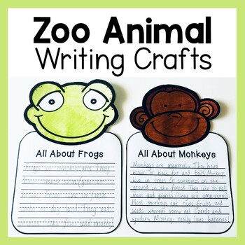 Preview of Zoo Animal Writing Crafts First Grade Nonfiction Writing