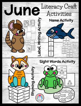 Preview of Zoo Animal Crafts Writing - Kindergarten - Shark - Frog - Fox - Armadillo