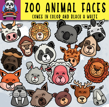 Preview of Zoo Animal Faces Clipart - {Animal Faces}.
