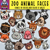 Zoo Animal Faces Clipart - {Animal Faces}.