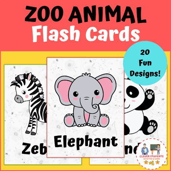 Preview of Zoo Animal Flash Cards | Winter Activities