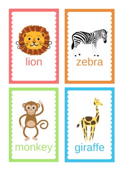 Zoo Animal Flashcards by Teaching with Jade | TPT