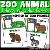 Zoo Animal I Have, Who Has - Alphabet Sounds Vocabulary Game