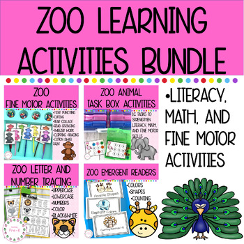 Preview of Zoo Animal Learning Activities Bundle for Pre-K/Preschool