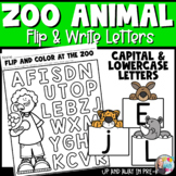 Zoo Animal Letter Cards - Flip and Color Literacy Center -