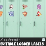 Zoo Animal Locker Labels – Editable Name Tags for Cubbies 