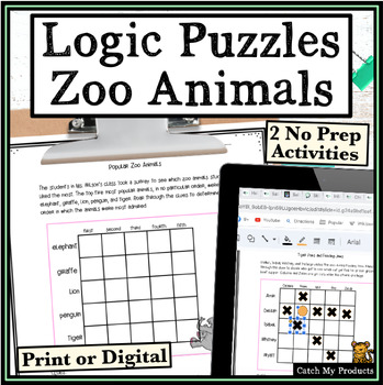 logic puzzle for second grade by catch my products tpt