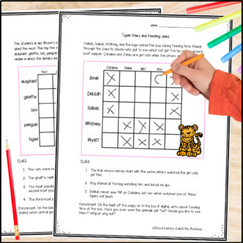 logic puzzle for second grade by catch my products tpt