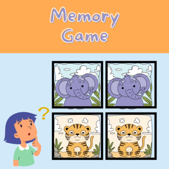 Preview of Animal Match Memory Game and Matching Game ~ Including Zoo Animals