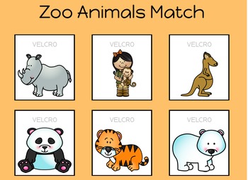 Zoo Animal Match Sheets by Irish Rose Place | TPT