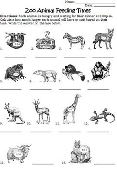 zoo worksheet animal Lesson Zoo Center Activities Worksheets by & Animal Math