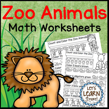 zoo animal math worksheets end of the year distance learning