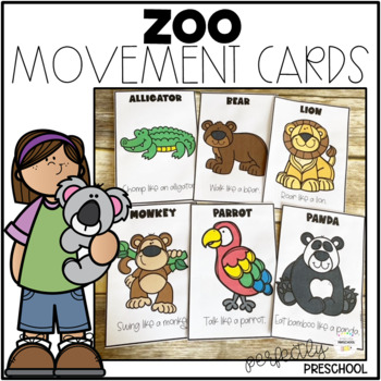 Zoo Animal Movement Cards by Perfectly Preschool | TpT