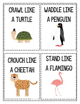 Zoo Animal Movement Cards by Taking on PreK | Teachers Pay Teachers