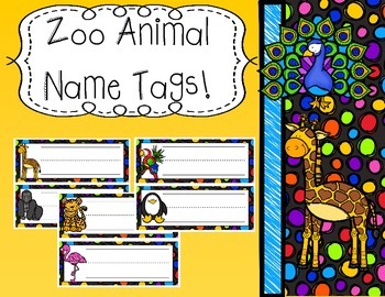 Preview of Zoo Animal Name Tags