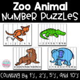 Zoo Animal Number Puzzles 0 to 100 and Skip Counting