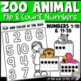 Zoo Animal Number Cards - Flip and Count Math Center - Ten