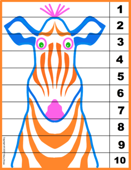 Preview of Zoo Animal Number Sequencing PUZZLES (1-10)