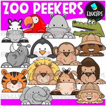 group of zoo animals clipart