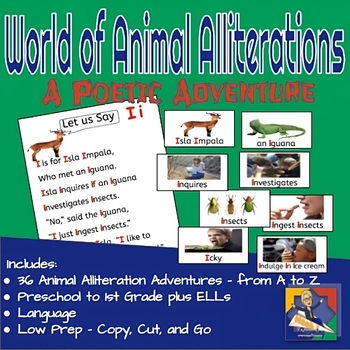 Preview of Zoo Animal Phonics - 26 Poetic Alliteration Adventures