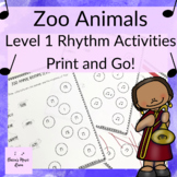Zoo Animal Printable Rhythm Activities Level 1