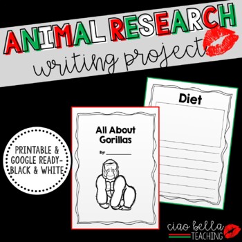 Preview of Zoo Animal Research Book (B&W) Bundle