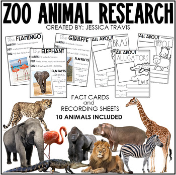 Zoo Animal Research (K-1) by Jessica Travis | Teachers Pay Teachers