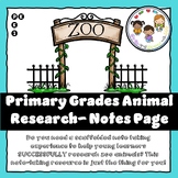 Zoo Animal Research- Note Taking Page