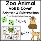 Zoo Animal Roll & Cover Addition & Subtraction Games