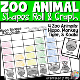Zoo Animal Shapes - Roll & Graph Math Center