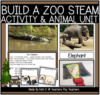Preview of Zoo Animals STEAM Activities and Virtual Field Trips for Centers