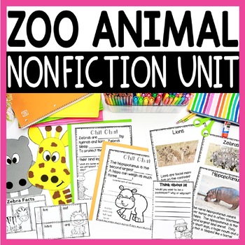 Preview of Zoo Animal Unit with Informational Texts, Crafts, Close Reading Passages & More!