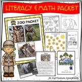 Zoo Animals Packet of Beginning Readers, Literacy & Math A