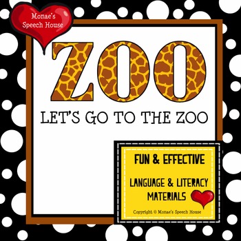 Preview of Zoo Animals PRE-K Early Literacy Speech Therapy Whole Group Autism