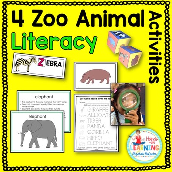 Zoo Animal Literacy Activities BUNDLE by Elizabeth McCarter | TPT