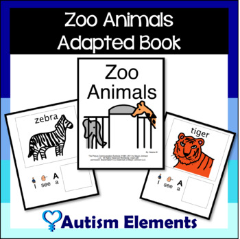 Preview of Zoo Animals Adapted Book-SPED & Autism Resources