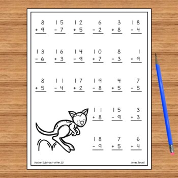 addition and subtraction practice worksheets for 1st grade and 2nd grade