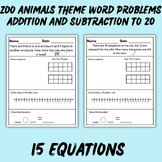 Zoo Animals Addition and Subtraction within 20 Word Proble
