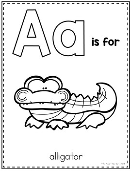 zoo animals alphabet coloring pages by the kinder kids tpt