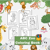 Zoo Animals Alphabet Coloring Pages with flash card